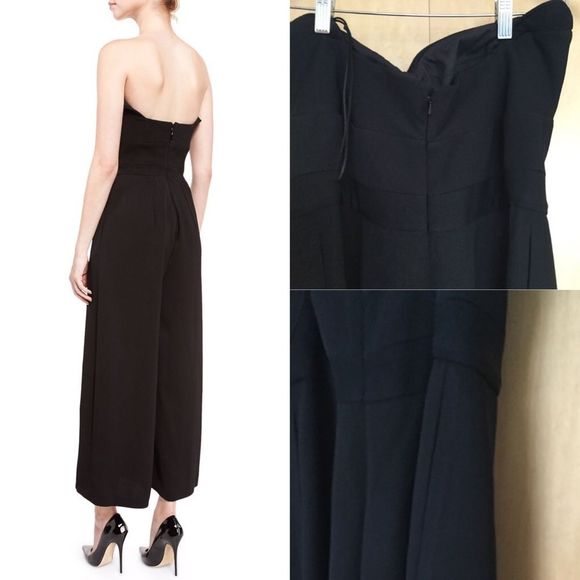Brandon Maxwell Strapless Wide-LegCropped Jumpsuit - Picture 5 of 7